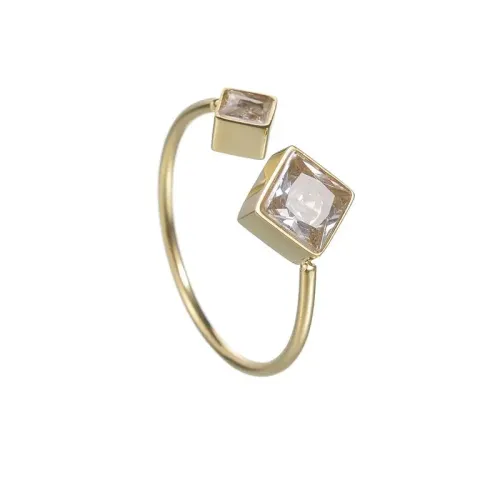 RTM2511 14K Gold Diamond Accent Open Adjustable Ring Stainless Steel OL Style