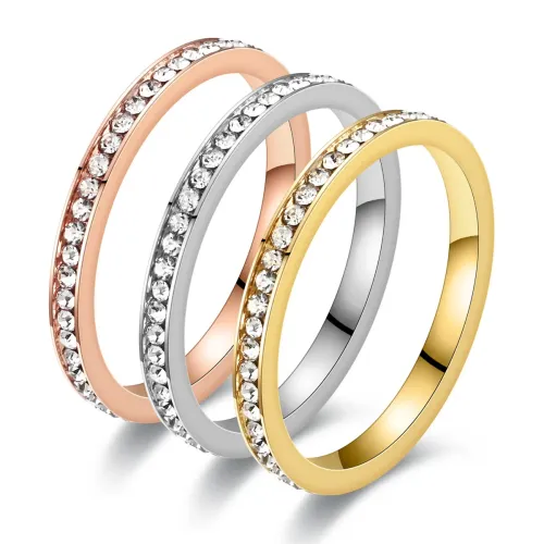 RTM2665 Elegant Narrow Diamond Tail Ring for Women Slim Circumference Design