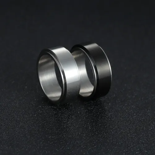 RTM1310 8MM Stainless Steel Rotating Ring for Men Sleek Spinner Jewelry