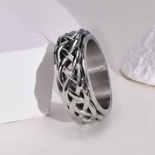 RTM153 Celtic Knot Chain Ring for Men Durable Stainless Steel Band