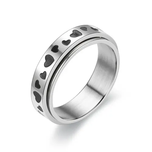 RTM830 Rotatable Stainless Steel Ring Decompression Couple's Rotating Jewelry
