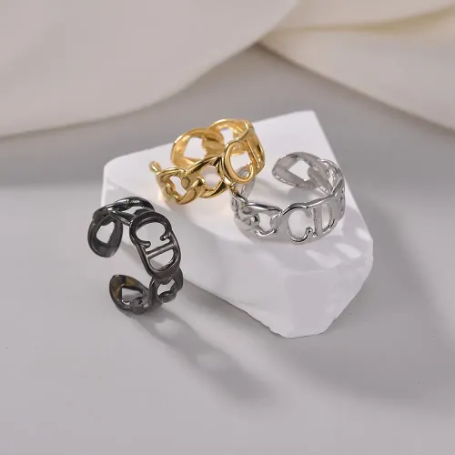 RTM1239 Adjustable Stainless Steel Couple Ring Women's Hydraulic CD Design Jewelry