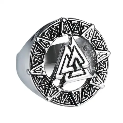 RTM630 Men's Viking Triangular Ring Titanium Stainless Steel Jewelry