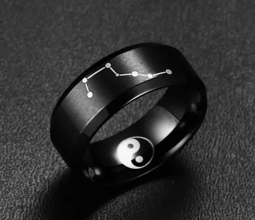RTM59 Big Dipper Laser Engraved Titanium Steel Men's Ring Charm Style