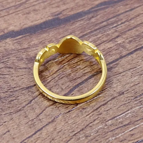 RTM405 18K Gold Titanium Steel Heart-Shaped Ring New Dynasty Couple's Commemorative Jewelry