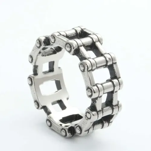 RTM1877 Motorcycle Chain Ring in Stainless Steel Biker Jewelry for Men