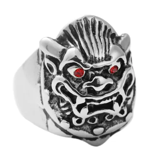 RTM1761 Lion & Unicorn Punk Ring Stainless Steel Animal Ornaments for Men