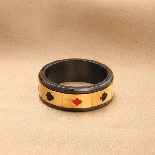 RTM1866 Stainless Steel Poker Ring Rotating Jewelry for Men