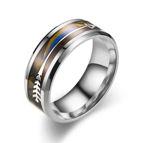 RTM2830 Stainless Steel Shell Arrow Ring Modern Elegance Meets Durability