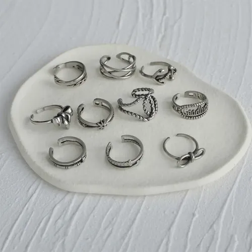 RTM2468 Adjustable Hollow Braided Ring engrave Opening Unisex Stainless Steel Jewelry