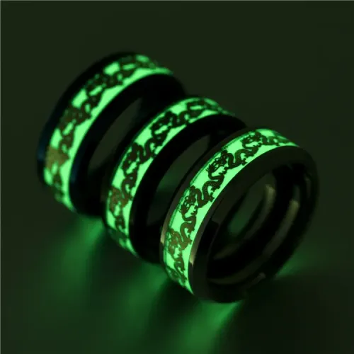 RTM2794 Fluorescent Ssangyong Ring Luminous Stainless Steel Jewelry
