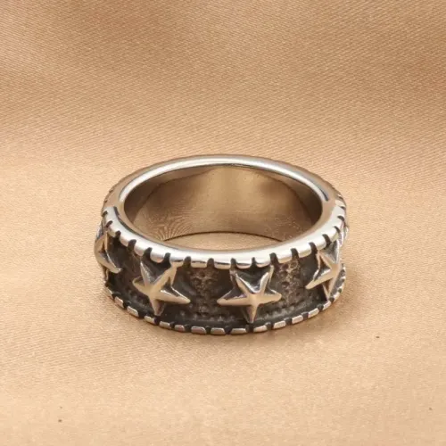 RTM1874 Stainless Steel Five-Pointed Star Ring Elegant Starfish Design Jewelry