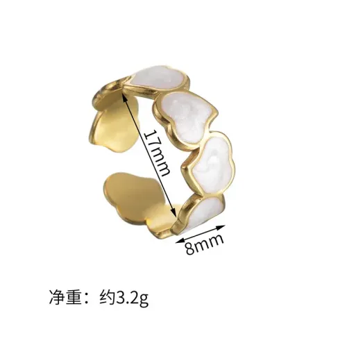 RTM2540 Adjustable Stainless Steel Women's Ring Chic Oil Drop Design Open Band