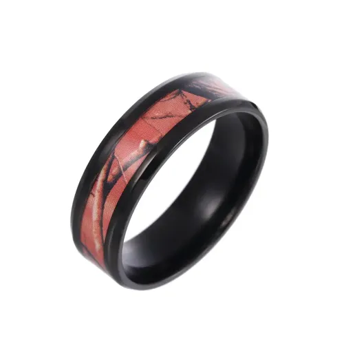 RTM1367 Contrast Color Camouflage Ring Stainless Steel Men's Jewelry Accessory