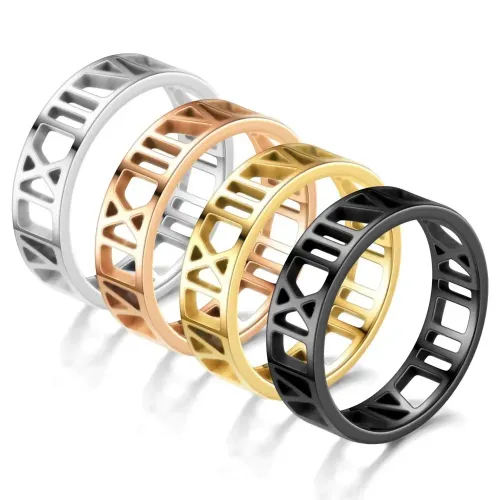 RTM2742 Customizable Cut Special-Shaped Roman Hollow Rings Unique Design