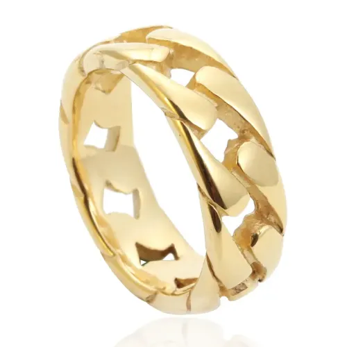 RTM2038 Punk Stainless Steel Chain-Shaped Ring Imitation Chain Design Accessory