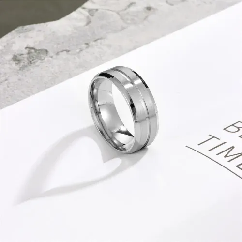 RTM2183 Matte Slotted Stainless Steel Ring for Men Sleek & Stylish Accessory