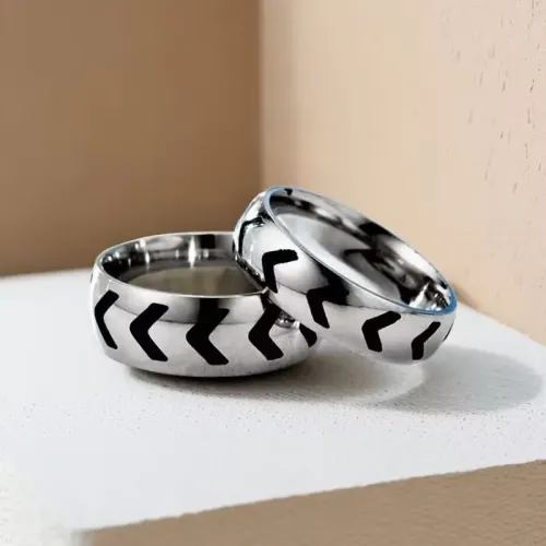 RTM806 Elegant Stainless Steel Couple Rings for Men & Women Perfect Match Jewelry