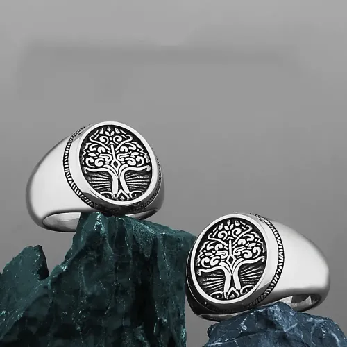 RTM2186 Tree of Life Viking Ring Stainless Steel Norse Jewelry for Men