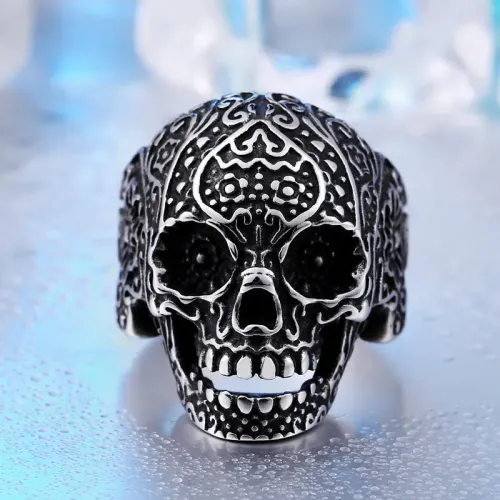RTM2311 Skull Ring for Men Stainless Steel Gothic Jewelry Accessory