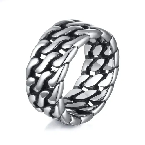 RTM61 Men's Fashion Tail Stainless Steel Strap-Inspired Ring Steel Color