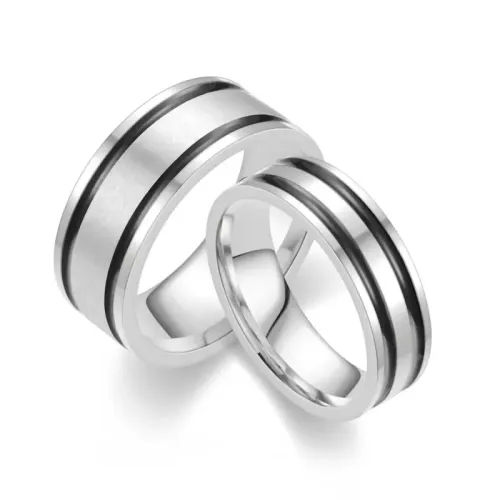 RTM855 Stainless Steel Drip Glaze Ring Trendy Couple's Band for Men
