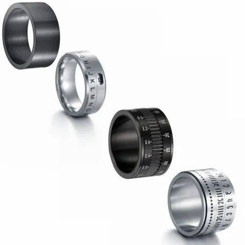 RTM1498 8-14mm Stainless Steel Spinning Ring Cyclist Decompression Jewelry