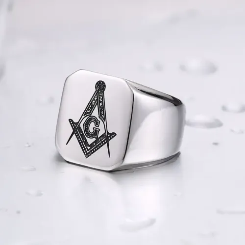 RTM2355 Masonic Ring Double Headed Eagle engrave G Stainless Steel Jewelry