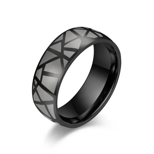 RTM1052 Cracked Design Men's Ring Durable Stainless Steel Band for Him