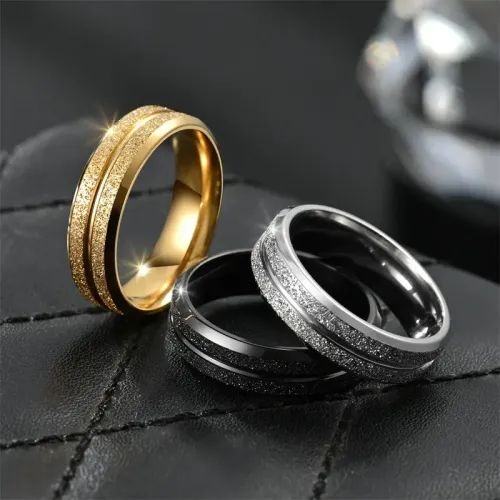 RTM932 Stainless Steel Couple Rings Elegant & Durable Love Bands