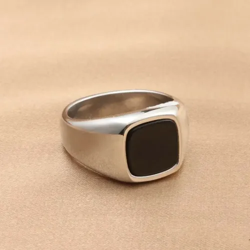 RTM1860 Small Square Stainless Steel Ring with Jewelry Glue Durable Accessory