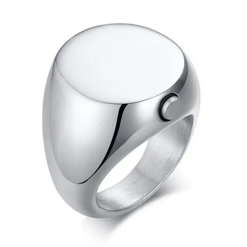 RTM72 Men's Stainless Steel Pet Urn Ring Durable Memorial Casting Jewelry