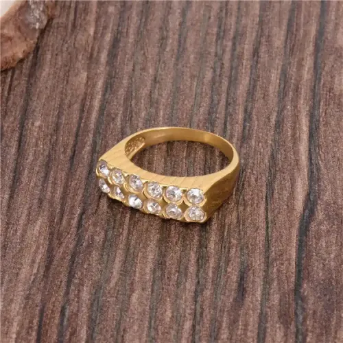 RTM446 American Diamond Row Titanium Steel Ring Women's Stainless Steel Jewelry