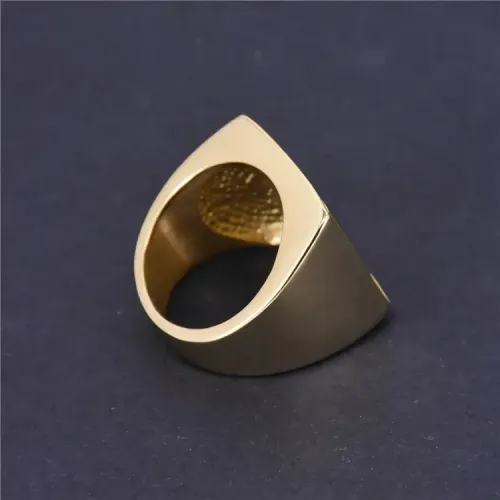 RTM265 Gold Plated Stainless Steel 316 Men's Diamond Ring Festive Luxury Accessory