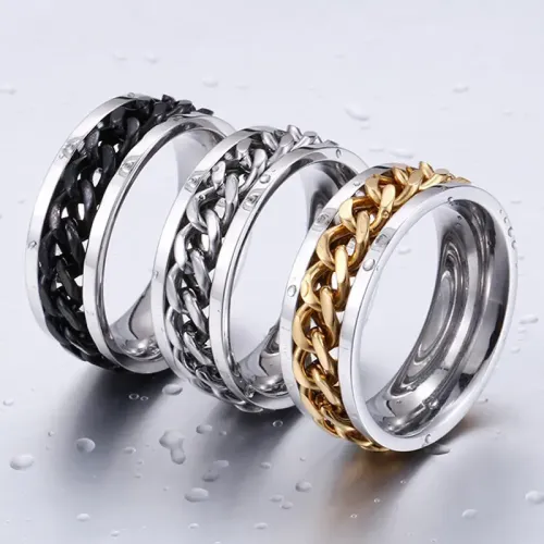 RTM2295 Nordic Triangle Ring for Couples Swedish Design Stainless Steel Jewelry