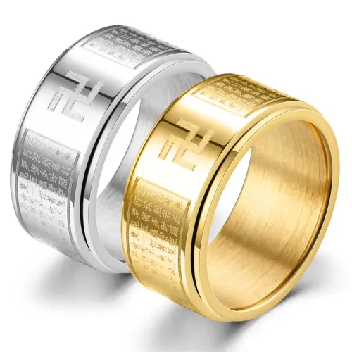 RTM2806 Zodiac Patron Saint Ring Stress-Reducing 4 Character Rotating Band