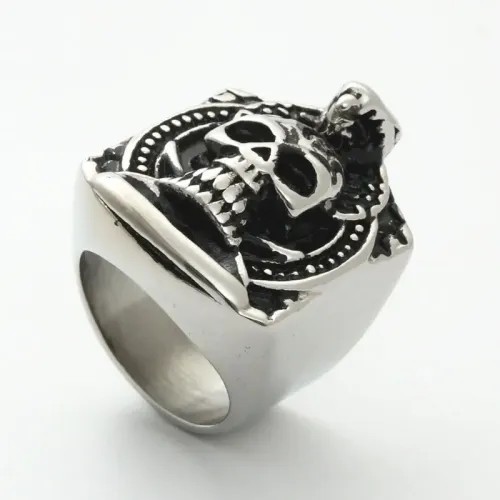 RTM1939 Snake King Skull Ring Punk Style Stainless Steel Jewelry