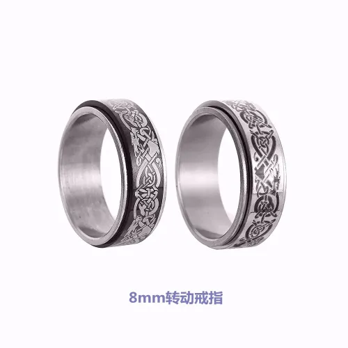 RTM1299 Men's Stainless Steel Rotatable Dragon Ring Stress Relief Jewelry Accessory