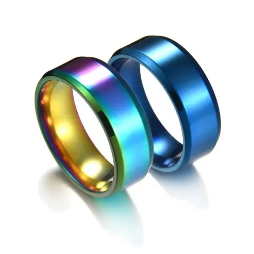 RTM2640 Stainless Steel Couple Rings in Six Colors Vibrant & Durable Jewelry