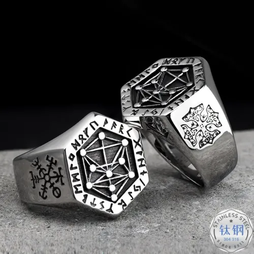 RTM2406 Nordic Viking Stainless Steel Ring for Men Bold Warrior Jewelry