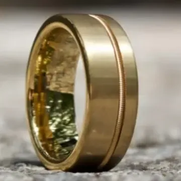 RTM2884 Matte Single Slotted String Couple Ring Modern Love Symbol