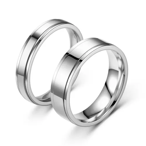 RTM970 Durable Bright Non-Fading Stainless Steel Couple Rings Forever Shine Jewelry