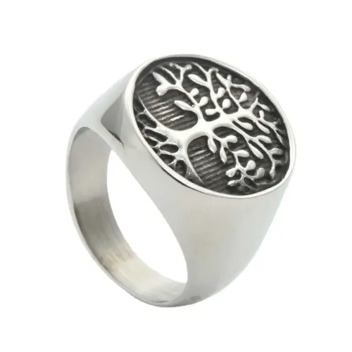 RTM1953 Tree of Life Stainless Steel Ring Punk Jewelry Plant Design