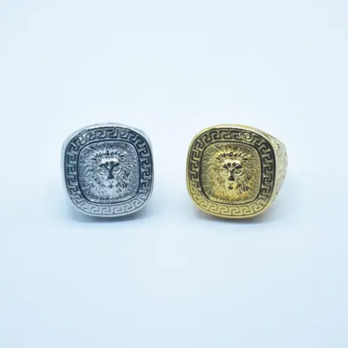 RTM462 Lion King Cast Ring for Men Stainless Steel Animal Statement Jewelry