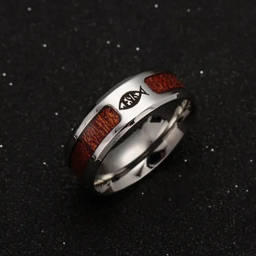 RTM1443 Elegant Half Circle Wood Grain Ring Unique Jewelry for Stylish Wear