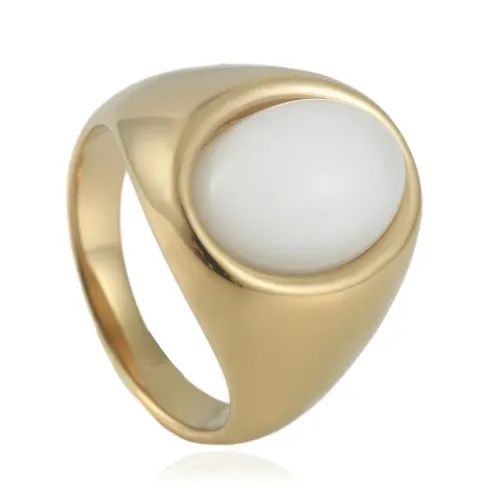 RTM1598 Punk Stainless Steel Square Ring with Multicolor Stone Fashion-Forward Jewelry