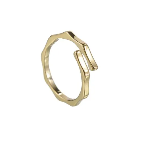 RTM2525 Women's Stackable Stainless Steel Plain Thin Ring Irregular Elegant Band