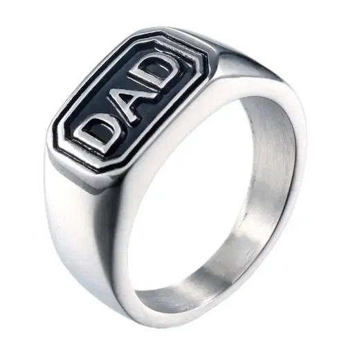 RTM483 English DAD Men's Ring Stainless Steel Father Jewelry Gift