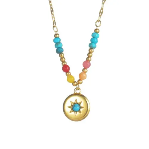 RTM2575 14K Gold Stainless Steel Open Ring Eight Pointed Star Design