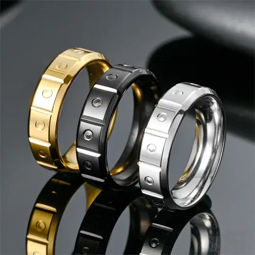 RTM704 Stylish Stainless Steel Men's Ring Jewelry Sleek & Modern Bands